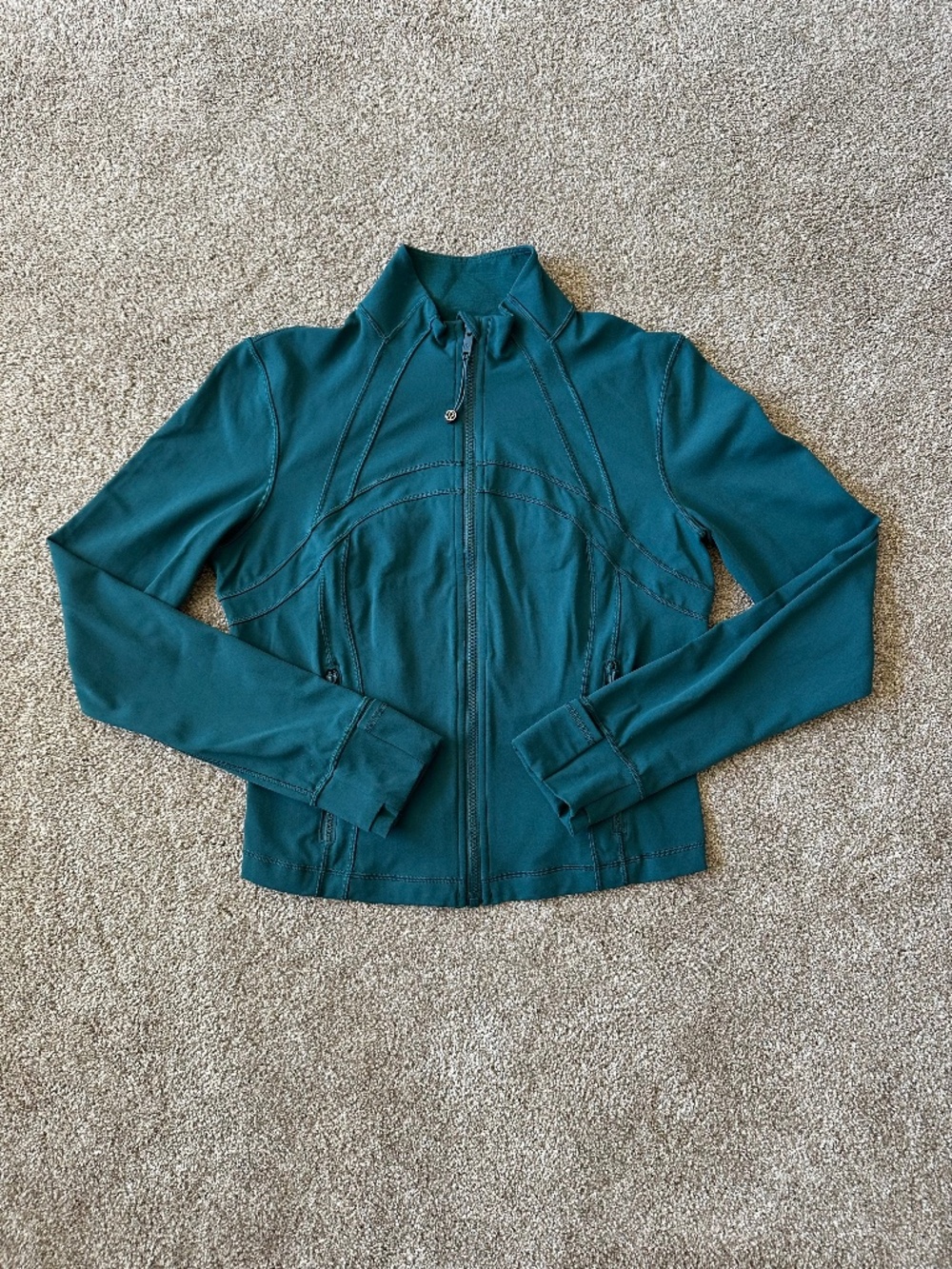 Lululemon Cropped Define Jacket Dark Teal Full Zip Size 12